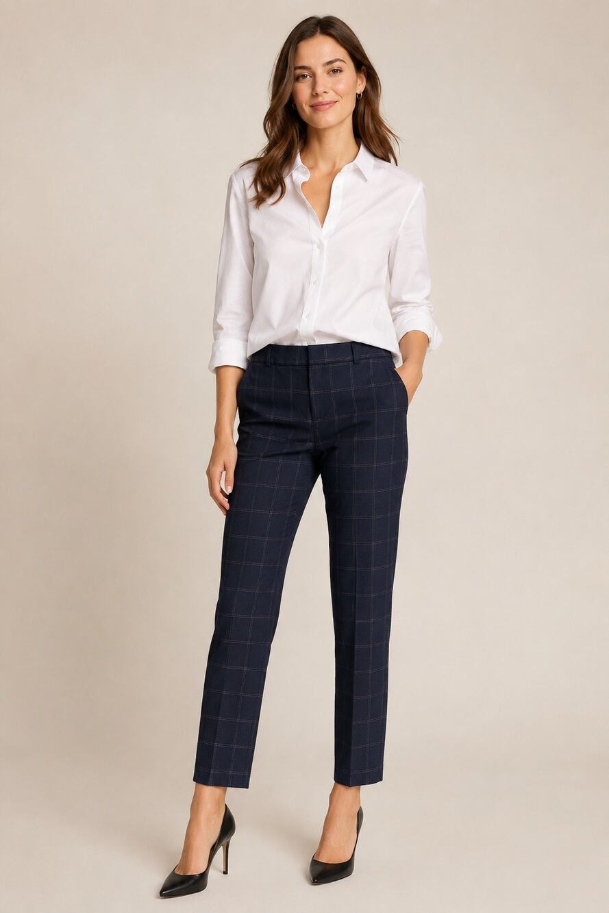 Banana Republic Ryan Machine Washable Windowpane Plaid Dress Pants | Size 4